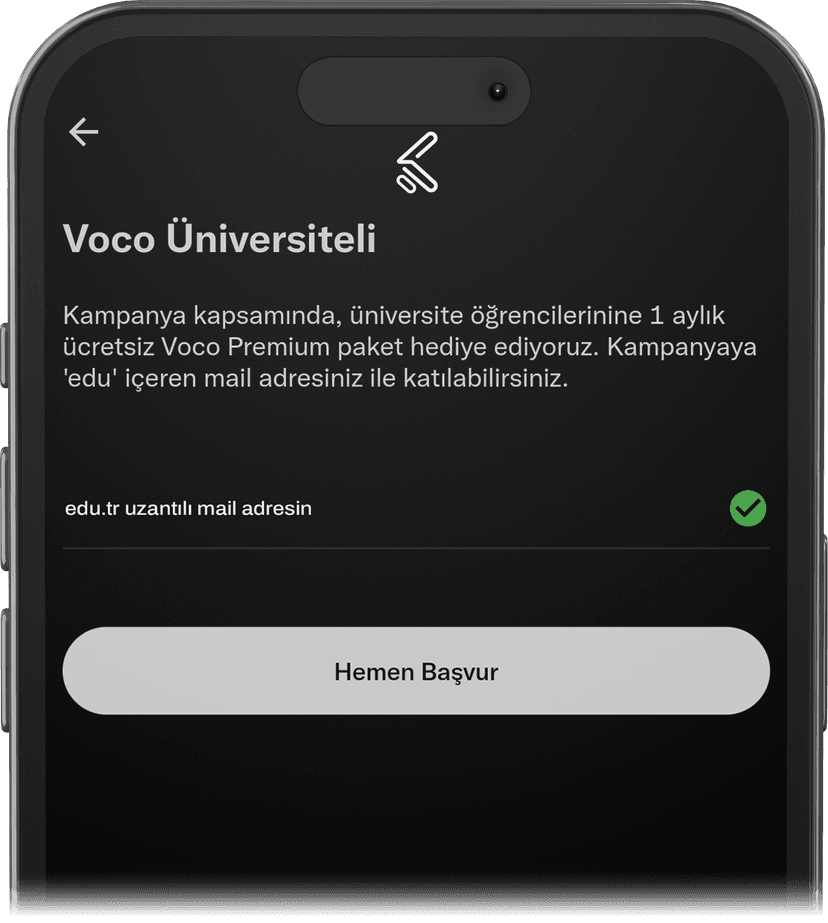Enter your email address with the edu.tr extension and complete your application.